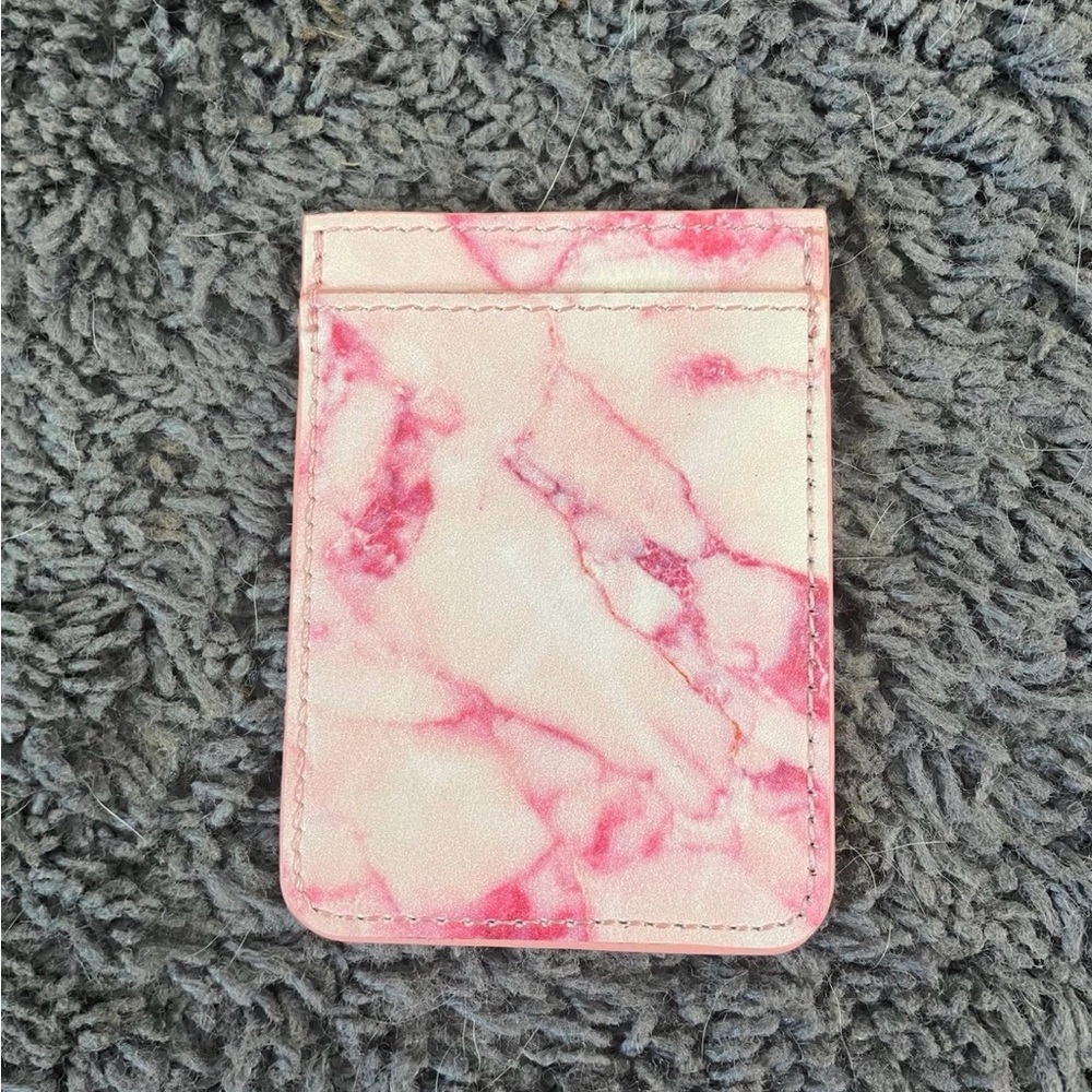 NWT small pink swirl stick on slip card wallet